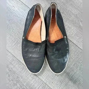 Frye Melanie Slip On Leather Black Shoes